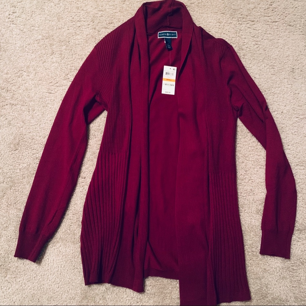 Karen Scott open long sleeve cardigan